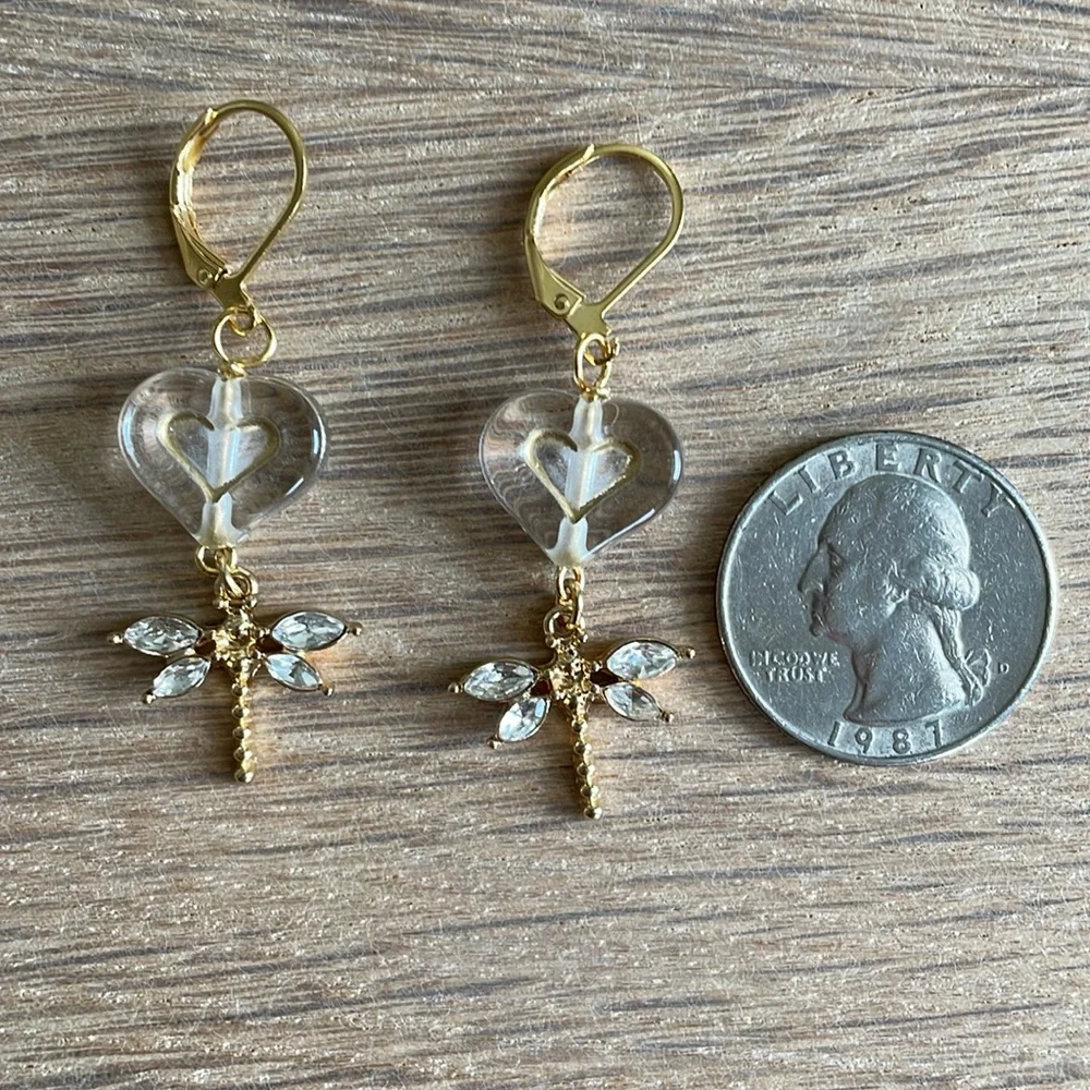 HAND CRAFTED DRAGONFLY PIERCED EARRINGS